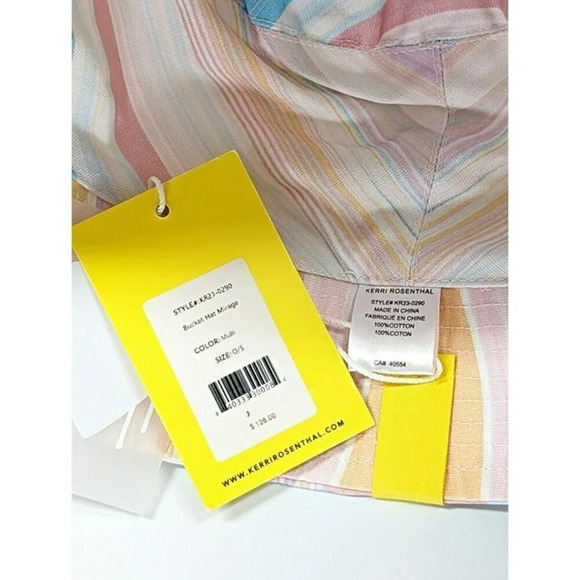 Kerri Rosenthal Women's Mirage Bucket Hat Cotton Pink Multi O/S (MSRP $128) - Picture 6 of 7